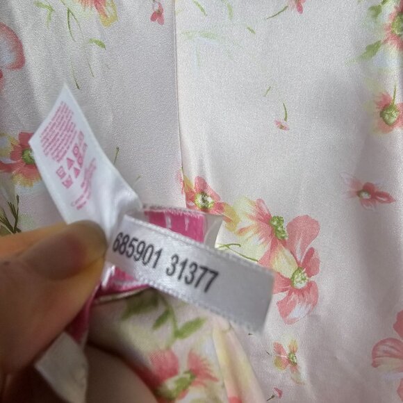 Oscar de la Renta Pink Label Peignoir Set S/M Soft Pink Floral Rosette Detail - Picture 14 of 16
